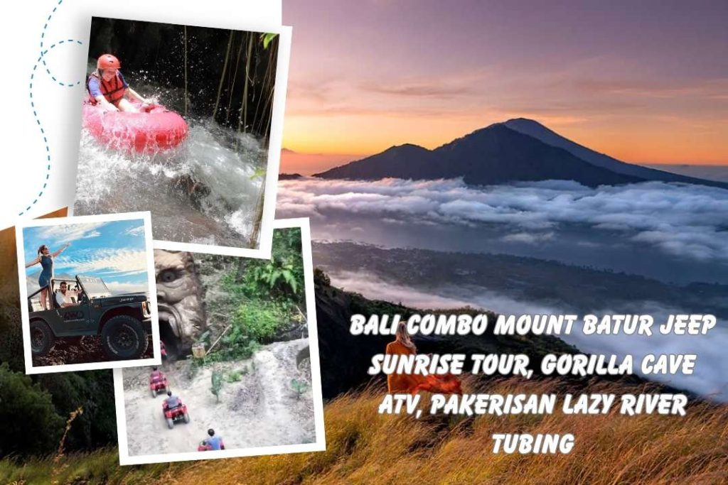 Bali Combo Mount Batur Jeep Sunrise Tour, Gorilla Cave ATV, Pakerisan Lazy River Tubing