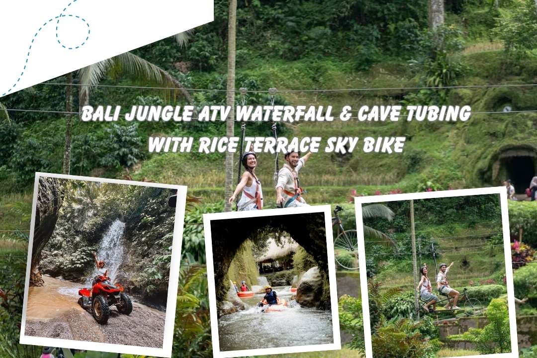 Bali Jungle ATV Waterfall & Cave Tubing with Rice Terrace Sky Bike
