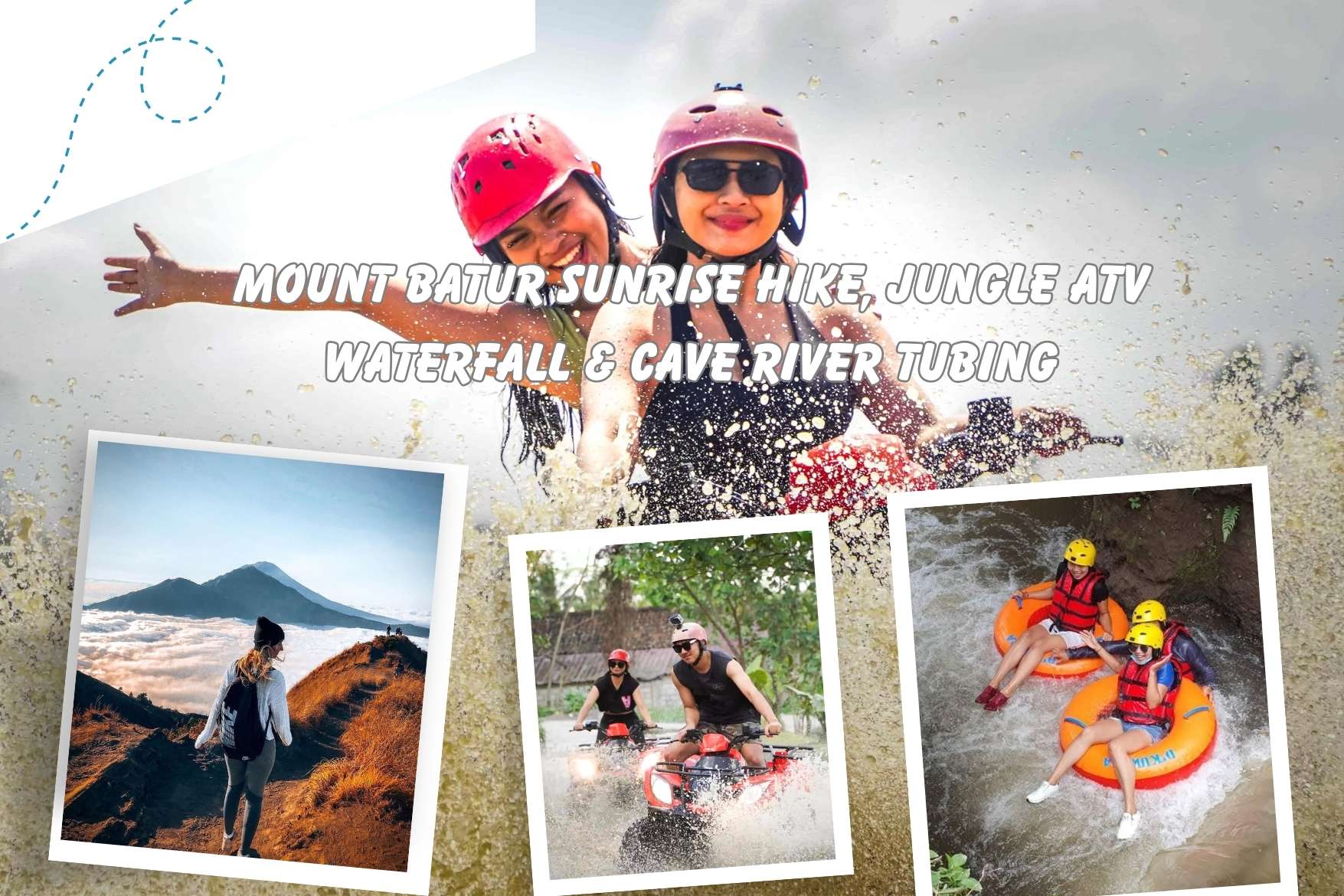 Mount Batur Sunrise Hike, Ubud ATV Waterfall & Cave River Tubing